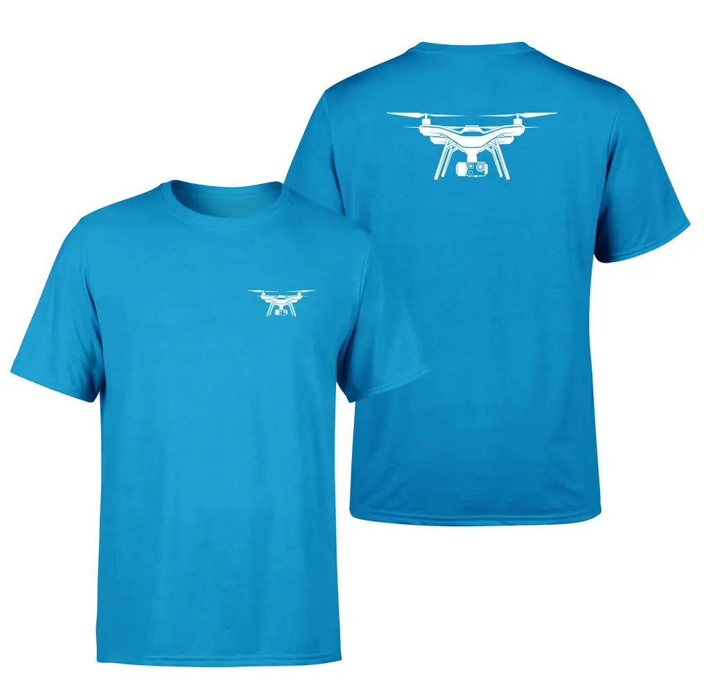 Drone Silhouette design on turquoise double side