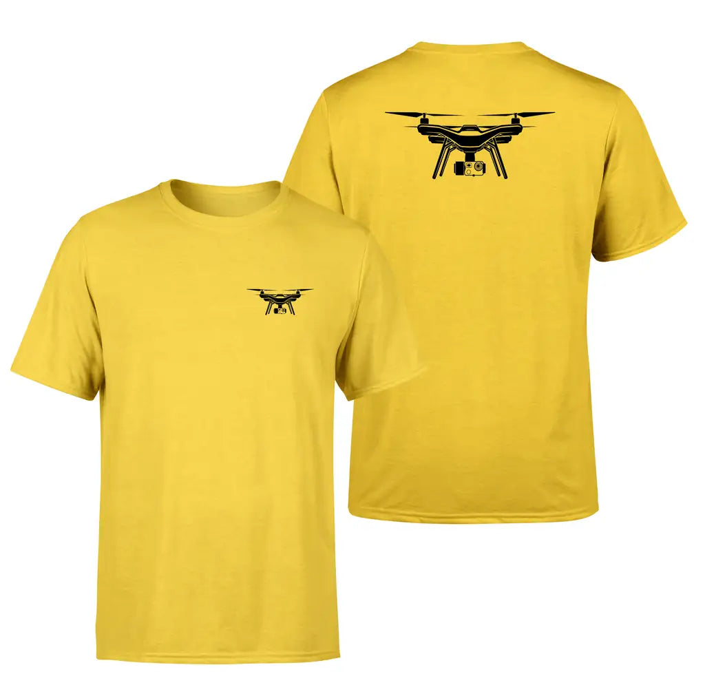 Drone Silhouette design on yellow double side