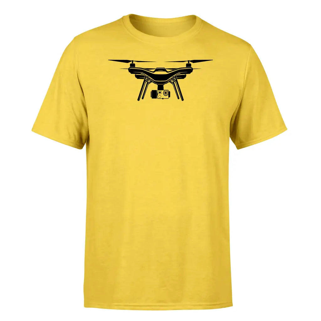 Drone Silhouette design on yellow single side