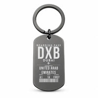 Thumbnail for Dubai International Airport DXB - Key Chain - Boarding Pass Style - Black