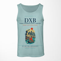 Thumbnail for Dubai International Airport (DXB) design on light green tank top