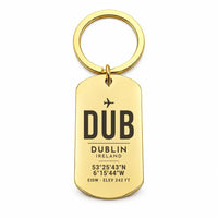 Thumbnail for Dublin Airport DUB - Key Chain - Original Design - Gold