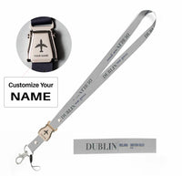 Thumbnail for Dublin City Series seat belt lanyard - light gray with name