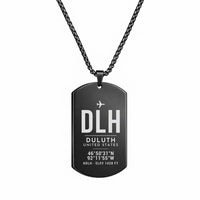 Thumbnail for Duluth International Airport DLH - Necklace - Original Design - Black
