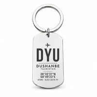 Thumbnail for Dushanbe International Airport DYU - Key Chain - Original Design - Silver
