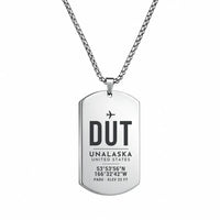 Thumbnail for Dutch Harbor Unalaska Airport DUT - Necklace - Original Design - Silver