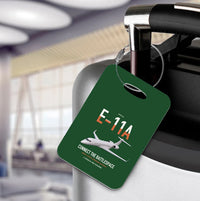 Thumbnail for E-11A BACN design on dark green acrylic luggage tags, double-side print