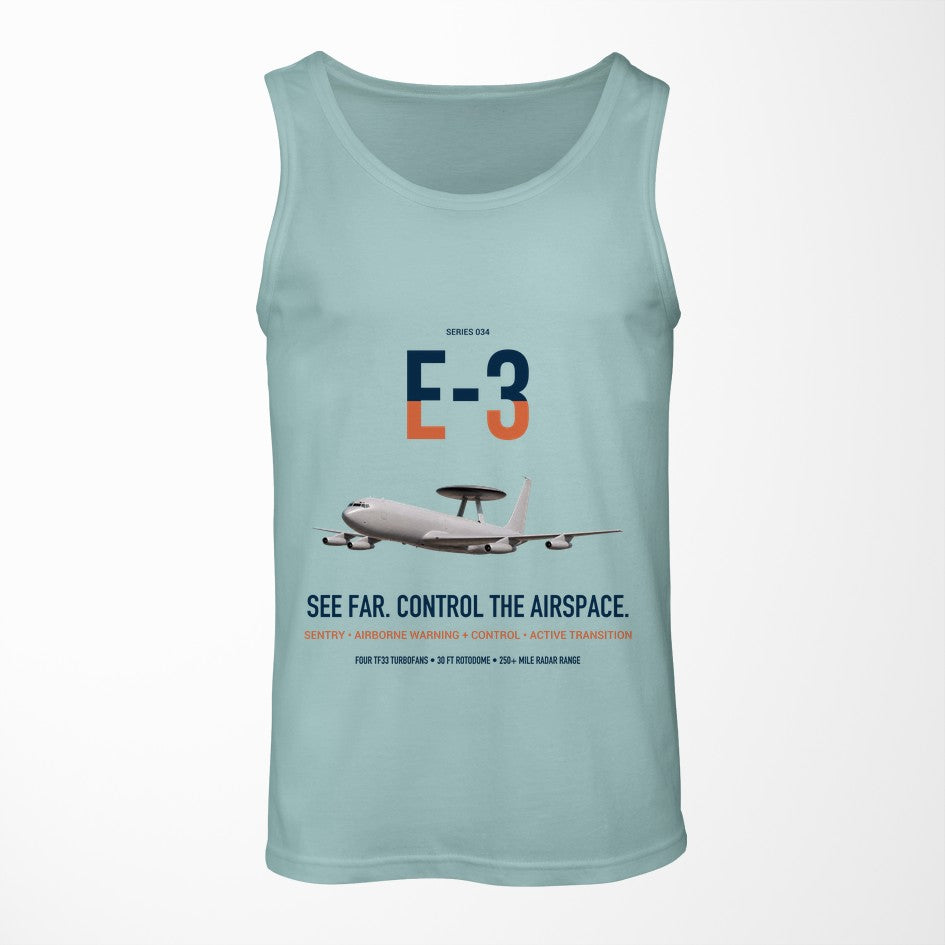 E-3 Sentry AWACS design on light green tank top