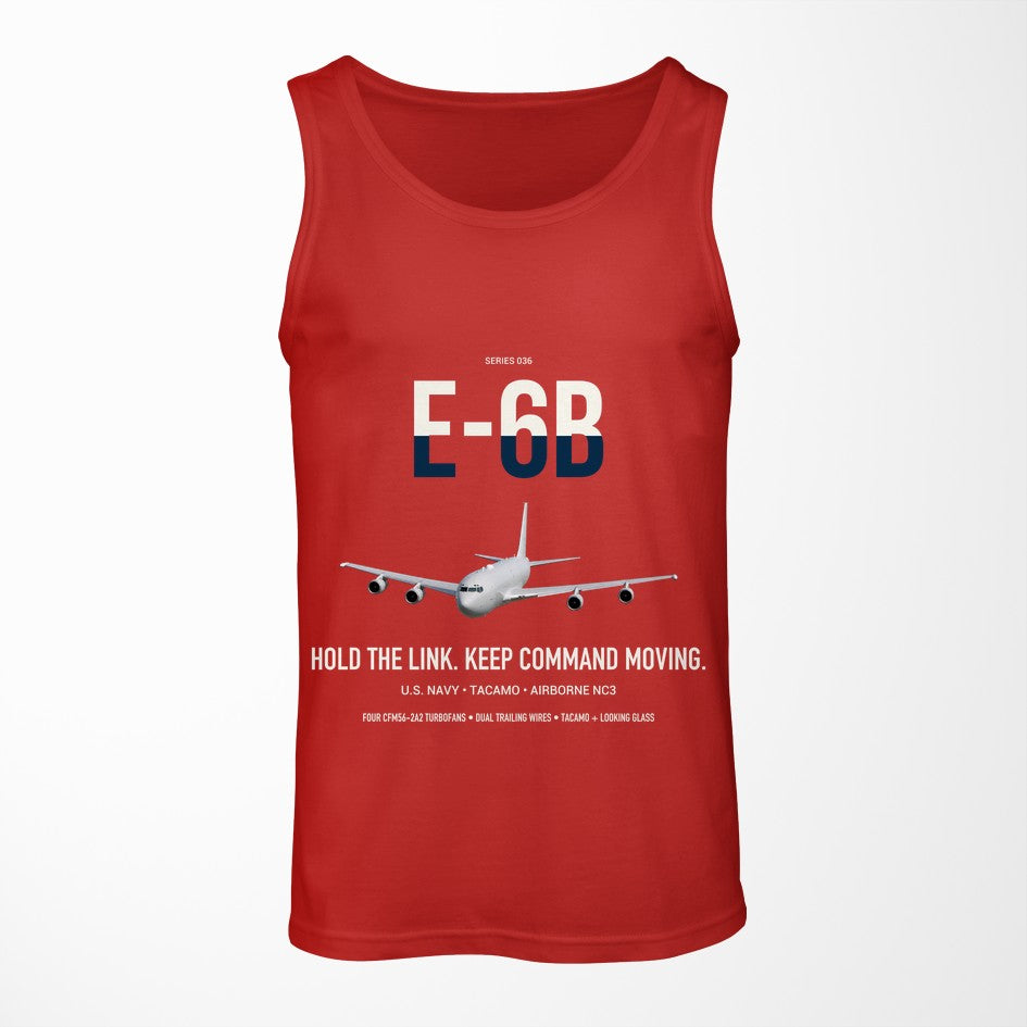 E-6B Mercury design on red tank top
