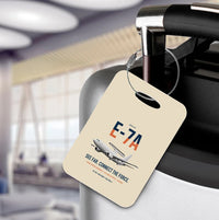 Thumbnail for E-7A Wedgetail design on beige acrylic luggage tags, double-side print