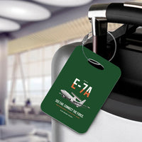 Thumbnail for E-7A Wedgetail design on dark green acrylic luggage tags, double-side print