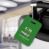 Thumbnail for E-7A Wedgetail design on green acrylic luggage tags, double-side print