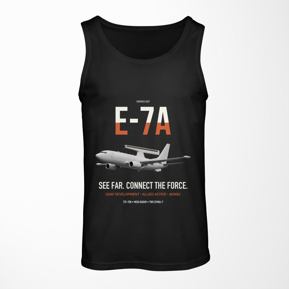E-7A Wedgetail design on black tank top