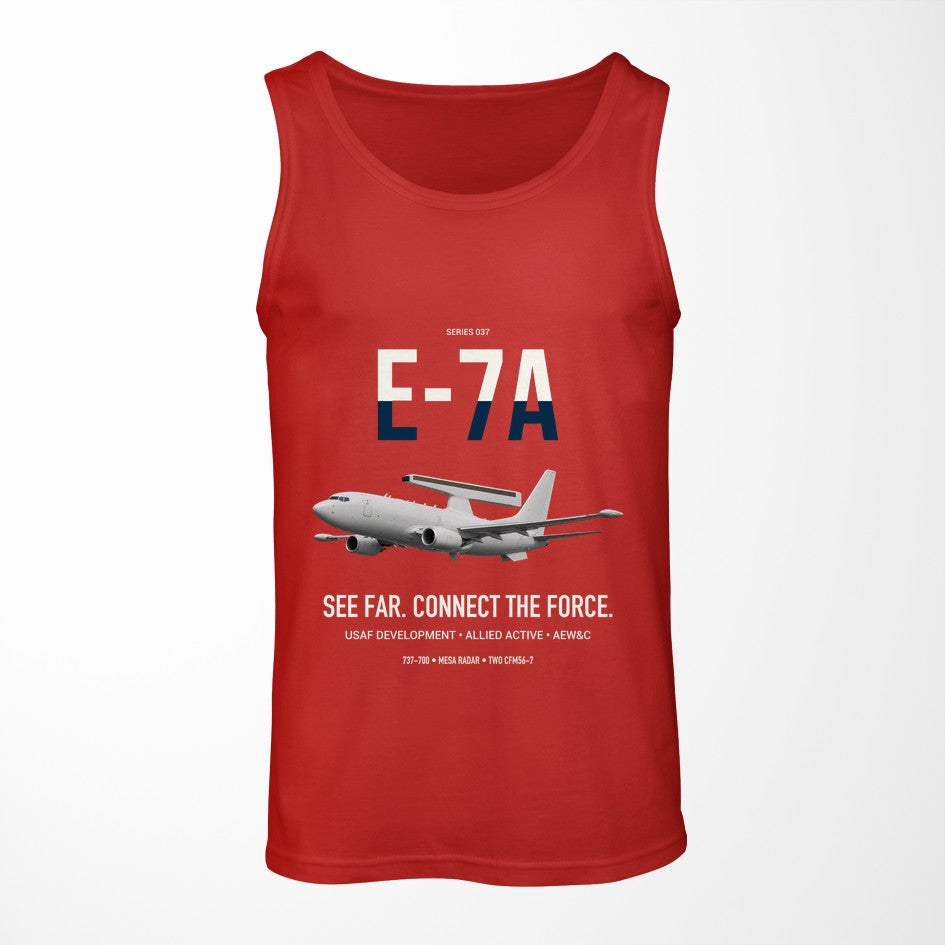 E-7A Wedgetail design on red tank top