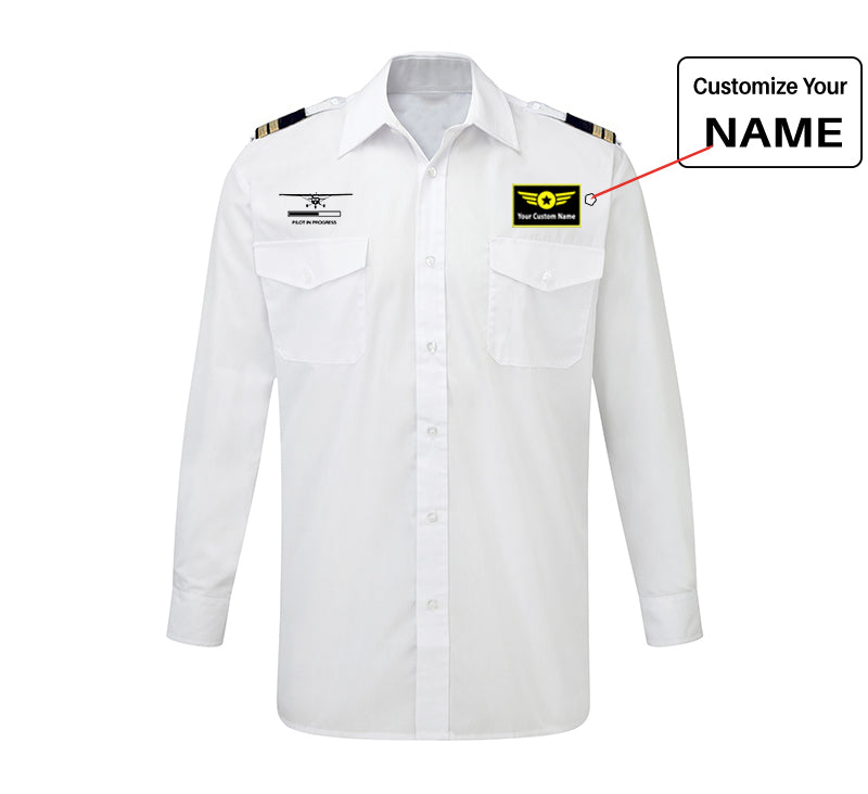 Pilot In Progress (Cessna) Designed Long Sleeve Pilot Shirts