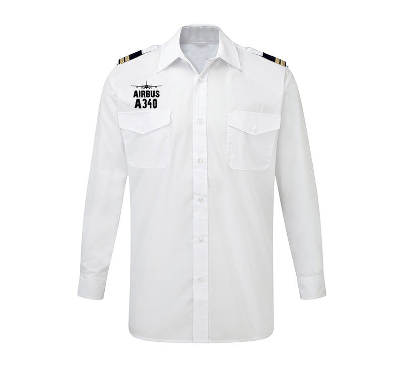 Airbus A340 & Plane Designed Long Sleeve Pilot Shirts