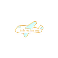 Thumbnail for Cartoon Style (1) aviation design on polished metal badge.