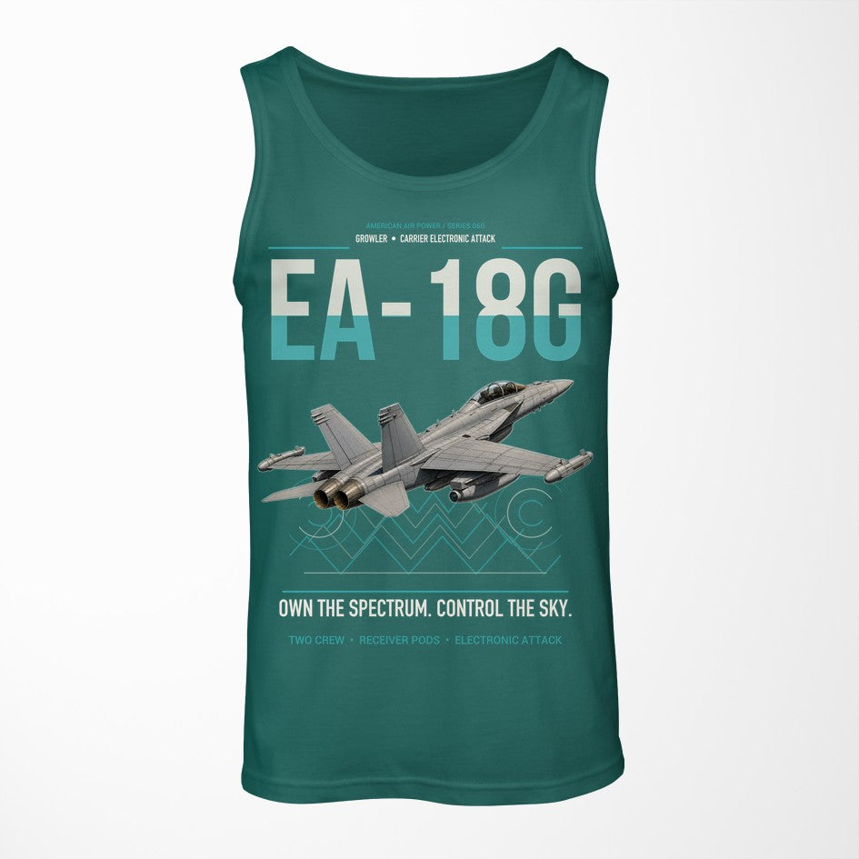 EA-18G Growler design on green tank top
