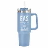 Thumbnail for San Sebastián Airport (EAS) Stainless Steel Mugs - Boarding Pass - 40oz Car Mug - Light Blue