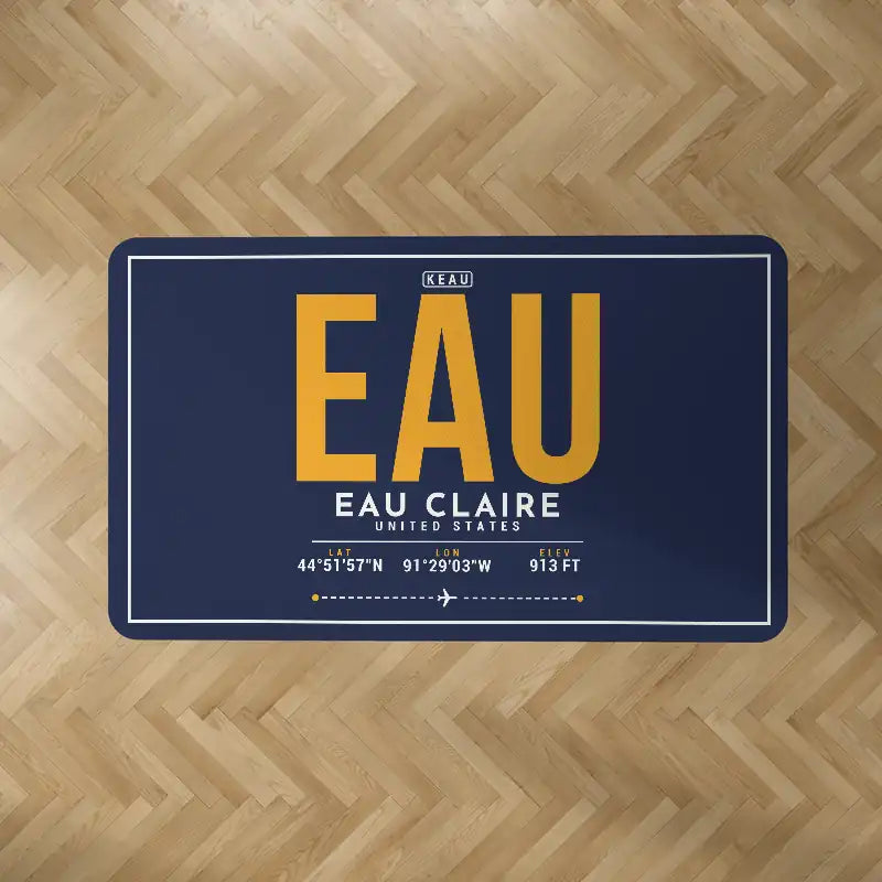 Chippewa Valley Regional Airport (EAU) Carpets - Carpet Rectangle - ID Tag - Dark Blue V2