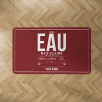 Thumbnail for Chippewa Valley Regional Airport (EAU) Carpets - Carpet Rectangle - ID Tag + Name - Dark Red V2