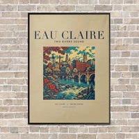 Thumbnail for EAU CLAIRE - Poster - Canvas Framed - Beige