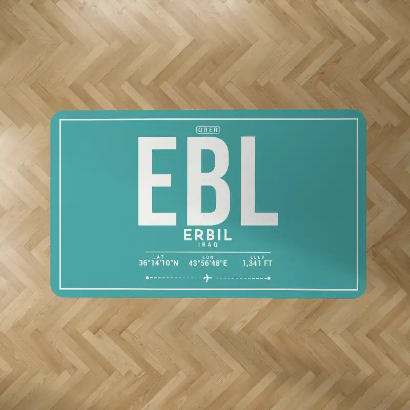Erbil International Airport (EBL) Carpets - Carpet Rectangle - ID Tag - Turquoise V2