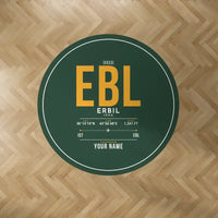 Thumbnail for Erbil International Airport (EBL) Carpets - Carpet Round - ID Tag + Name - Dark Green V2