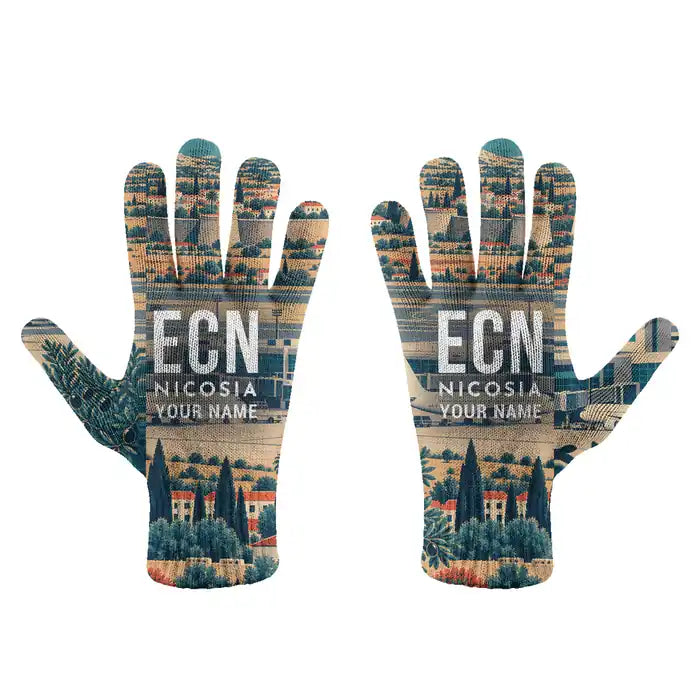 Ercan International Airport (ECN) Gloves - Gloves - Full - 3D + Name
