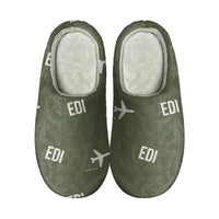 Thumbnail for Edinburgh Airport (EDI) Slippers & Flip Flops - Slippers - Cotton - Pattern - Green Army