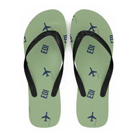 Thumbnail for Edinburgh Airport (EDI) Slippers & Flip Flops - Slippers - Flip Flops - Pattern - Light Green