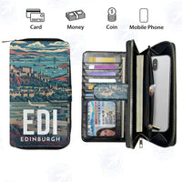 Thumbnail for Edinburgh Airport (EDI) Leather Wallets - Zip Long Wallet - Scene