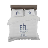 Thumbnail for Kefalonia International Airport (EFL) Bedding Sets & Blankets - Bedding Set - ID Tag - Light Gray
