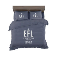 Thumbnail for Kefalonia International Airport (EFL) Bedding Sets & Blankets - Bedding Set - ID Tag - Navy Blue
