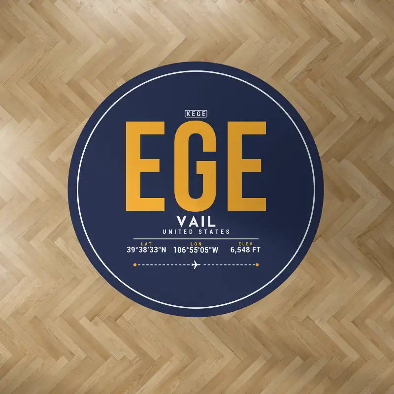 Eagle County Regional Airport (EGE) Carpets - Carpet Round - ID Tag - Dark Blue V2