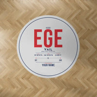 Thumbnail for Eagle County Regional Airport (EGE) Carpets - Carpet Round - ID Tag + Name - Light Gray V2