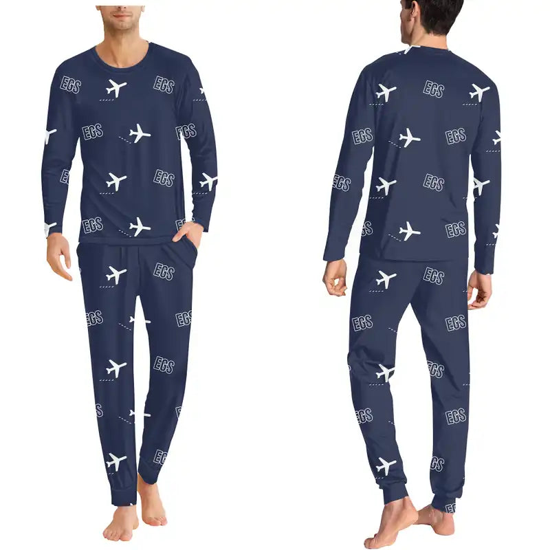 Egilsstaðir Airport (EGS) Pajamas - Men Pajamas - Navy Blue