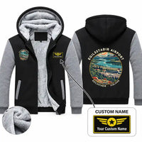 Thumbnail for Egilsstaðir Airport (EGS) Zipped Sweatshirts - Badge + Name - Black & Gray