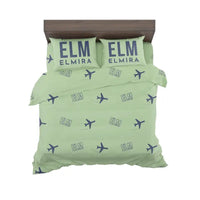 Thumbnail for Elmira Corning Regional Airport (ELM) Bedding Sets & Blankets - Bedding Set - Pattern - Light Green