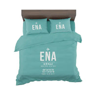 Thumbnail for Kenai Municipal Airport (ENA) Bedding Sets & Blankets - Bedding Set - ID Tag - Turquoise