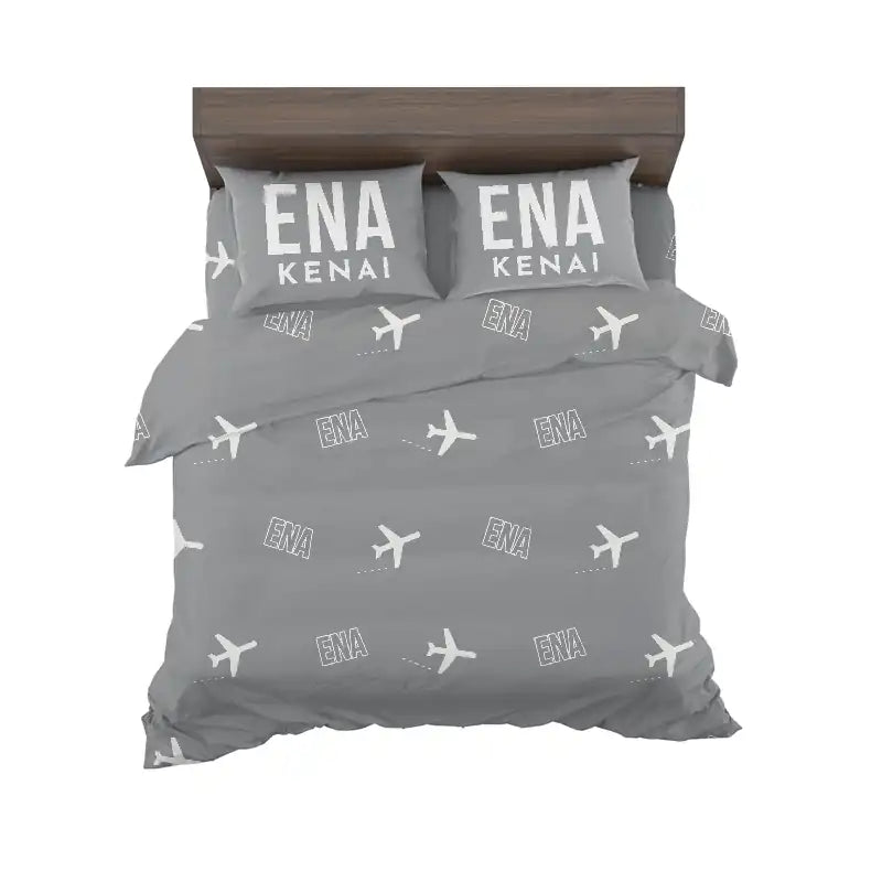 Kenai Municipal Airport (ENA) Bedding Sets & Blankets - Bedding Set - Pattern - Gray