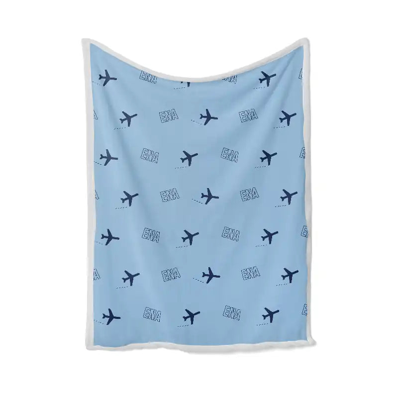 Kenai Municipal Airport (ENA) Bedding Sets & Blankets - Blanket - Pattern - Light Blue