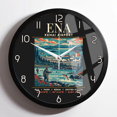 ENA - Poster - Wall Clock Framed - Black