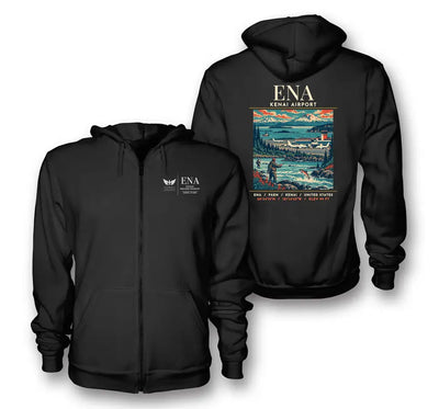 ENA - Poster - Zipped Hoodie - Black
