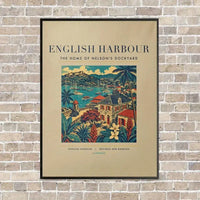 Thumbnail for ENGLISH HARBOUR - Poster - Canvas Framed - Beige