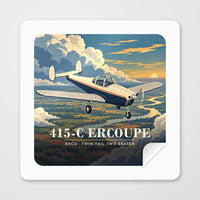 Thumbnail for ERCO 415-C Ercoupe - 3D - Square Sticker - Peel