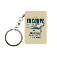 Thumbnail for ERCO 415-C Ercoupe - Cartoon + Name - Key Chain - Beige