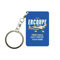 Thumbnail for ERCO 415-C Ercoupe - Cartoon + Name - Key Chain - Blue