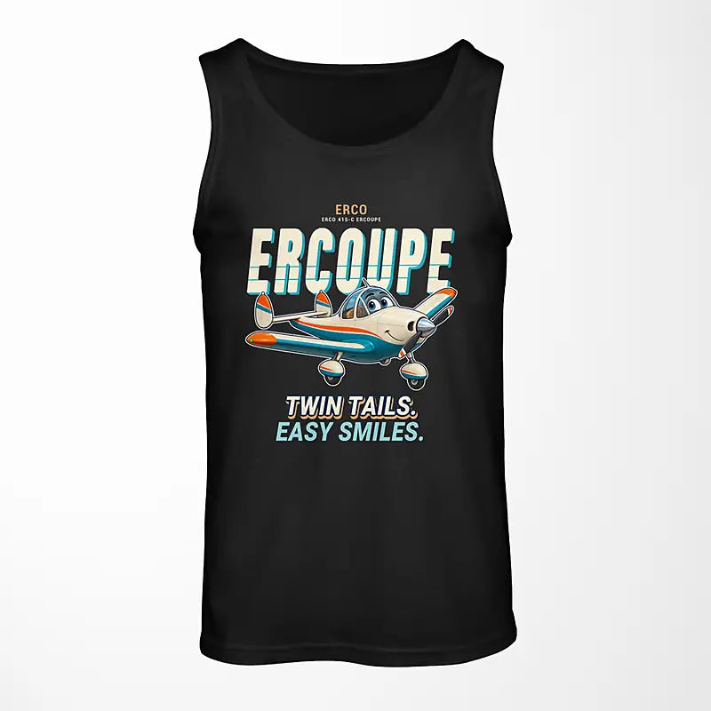 ERCO 415-C Ercoupe - Cartoon - Tank Top - Black