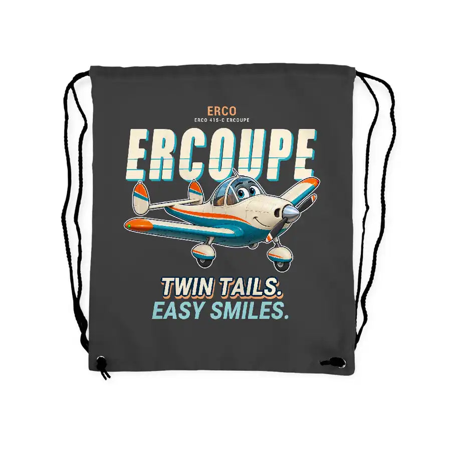 ERCO 415-C Ercoupe - Drawstring Bag - Cartoon - Gray